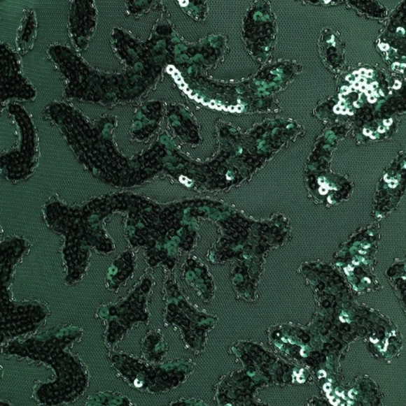 Lulus Green Sequin V-Neck Mini Dress Size M - Picture 3 of 4